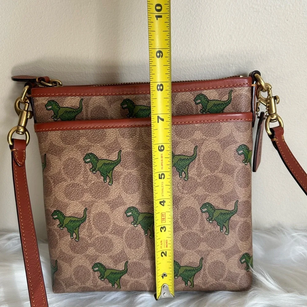 Coach Kitt Messenger Crossbody Bag In Signature Canvas With Rexy Print 🦖 - Picture 10 of 10